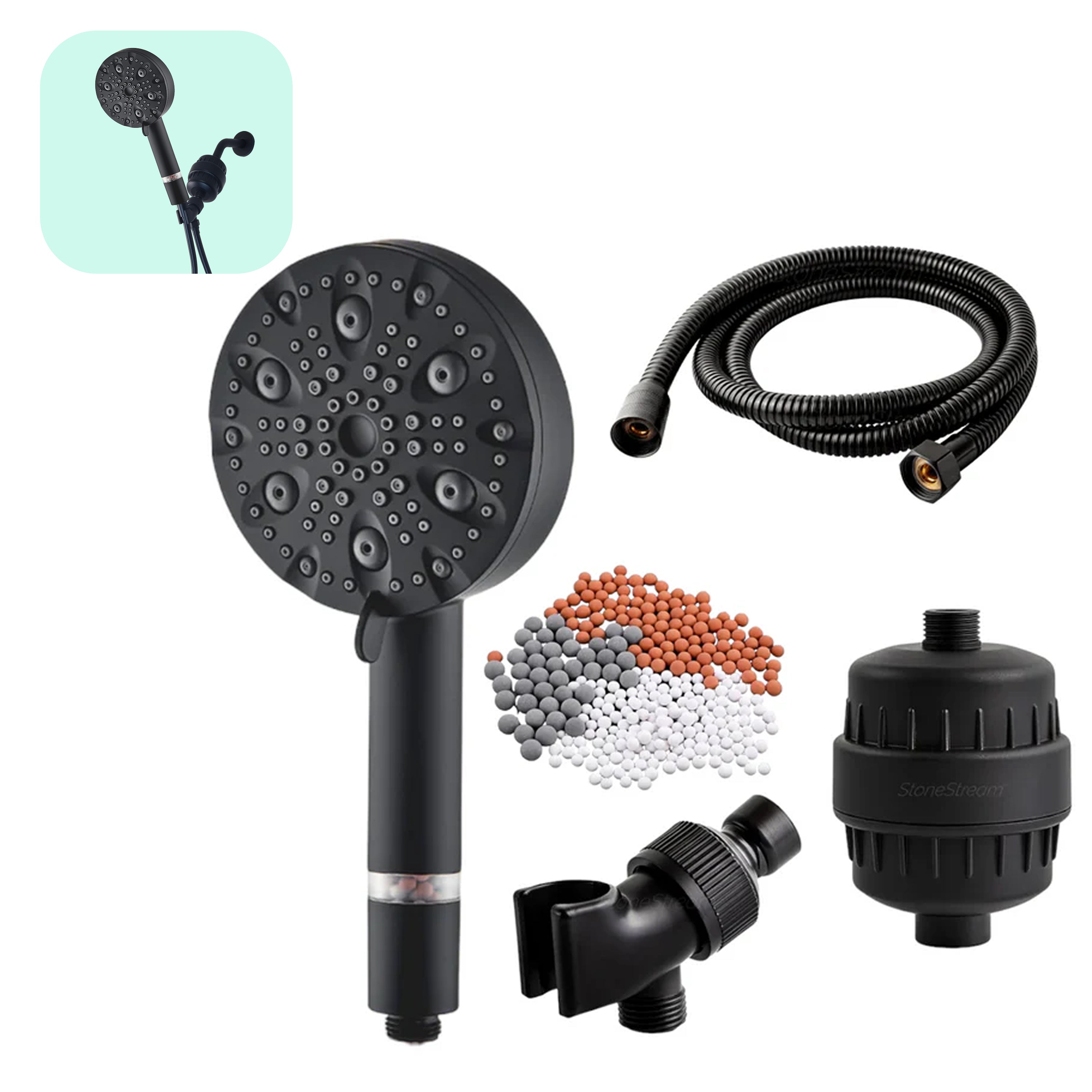 Wysokociśnieniowa głowica prysznicowa Ecolux 9 Mode (z filtrem)