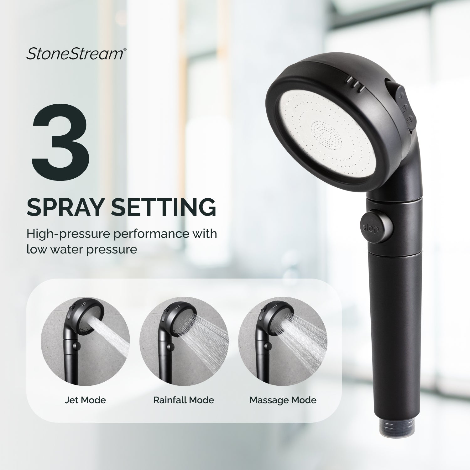 Black Vitamin C Shower Head