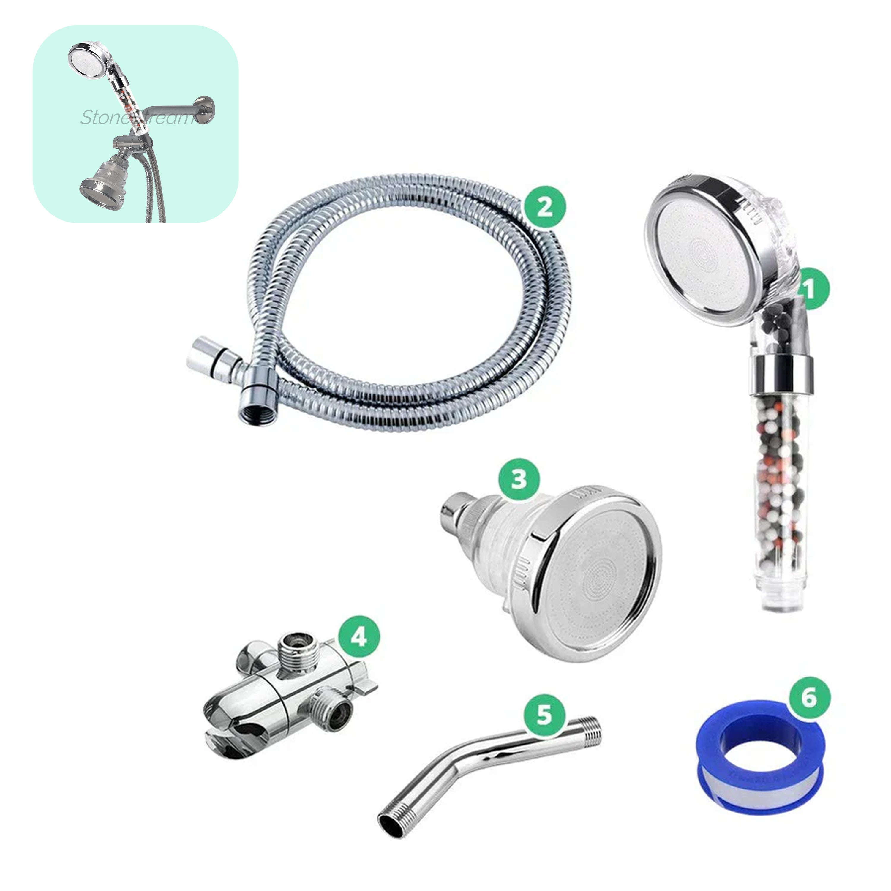 Kompatybilna z prysznicem elektrycznym głowica prysznicowa z filtrem jonowym Ecopower