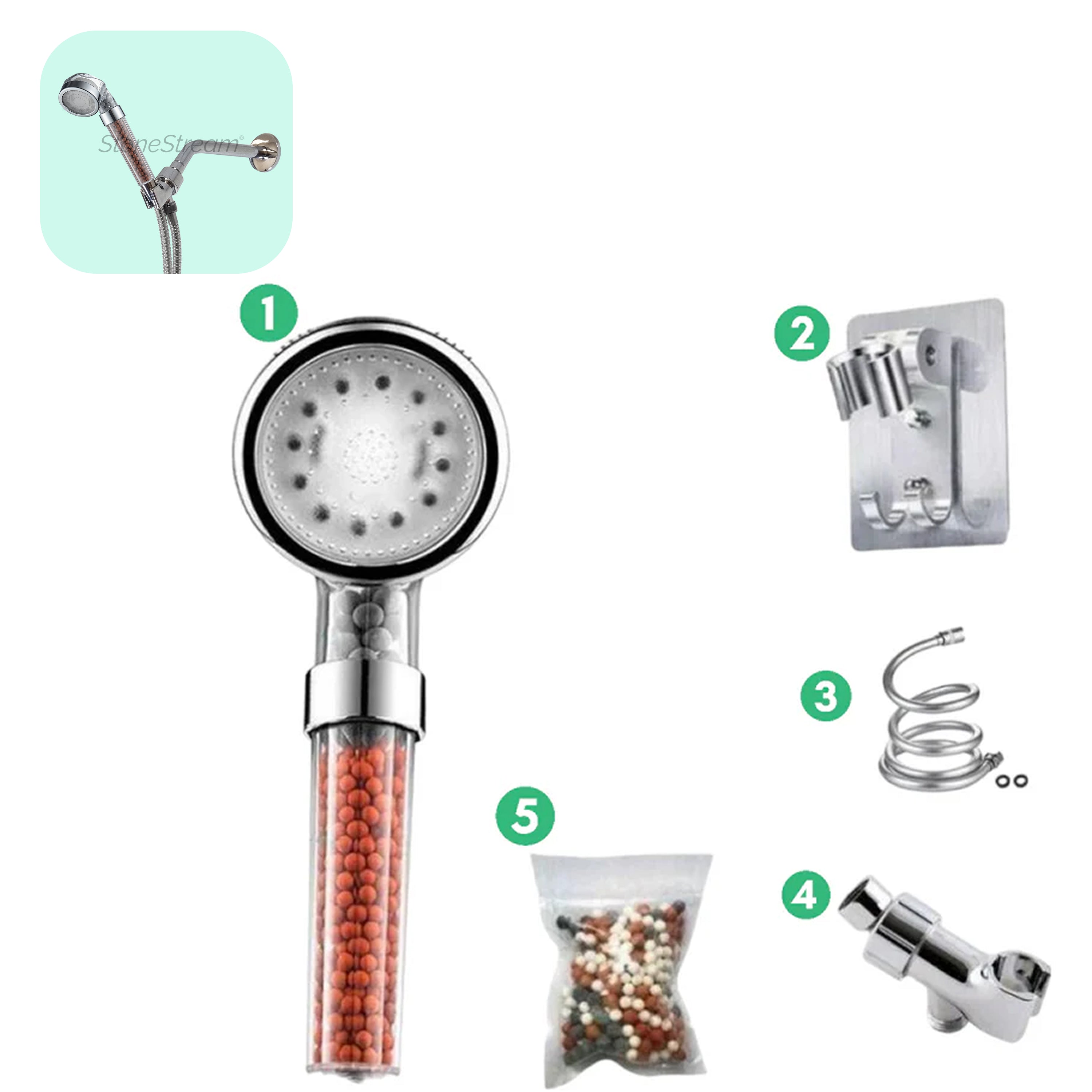 Jonowa głowica prysznicowa LED