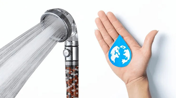 Pommeau de douche StoneStream permettant d'économiser l'eau sans réduire la puissance du jet