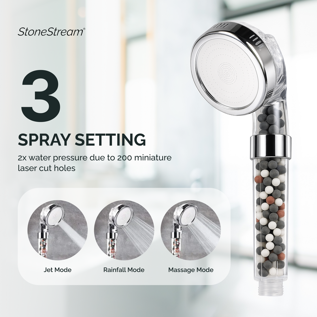 Kompatybilna z prysznicem elektrycznym głowica prysznicowa z filtrem jonowym Ecopower