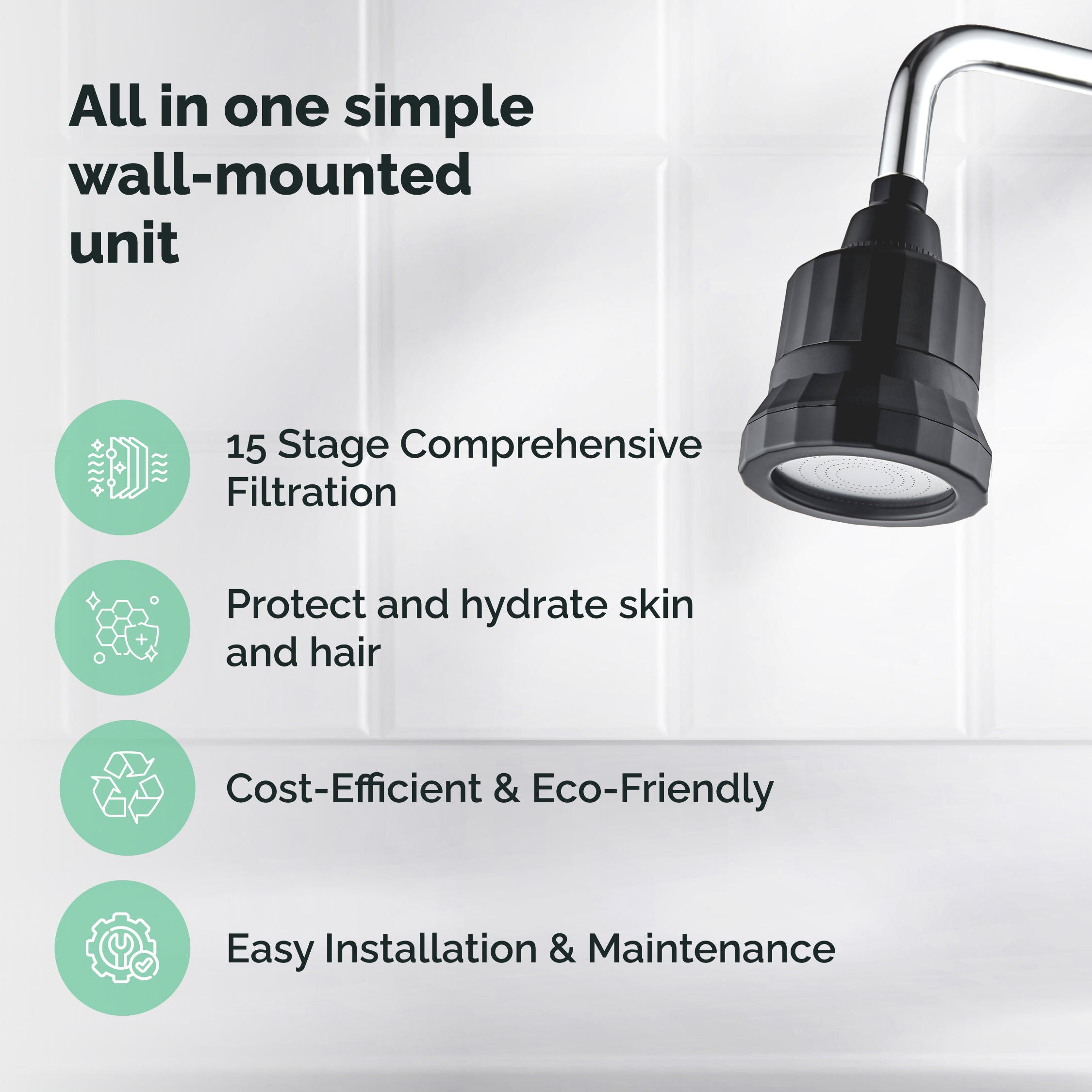 15-Stage Filtration EcoLux Wall Shower Head