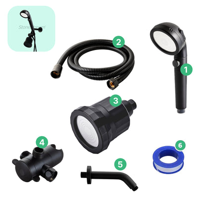 Czarna głowica prysznicowa Ecopower