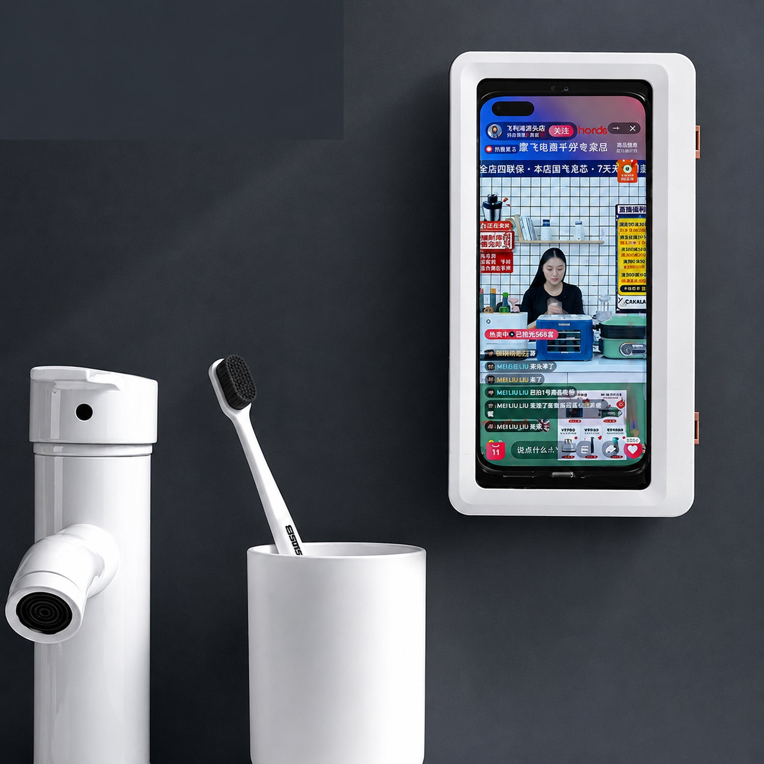 StoneStream - Waterproof Phone Holder For Wall